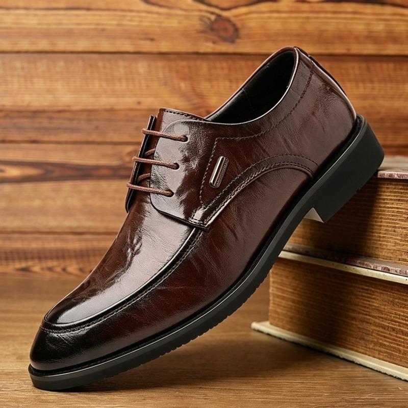 Pointed Business Casual Leather Shoes Men's Commuter Gentleman Derby British Versatile Groom Shoes