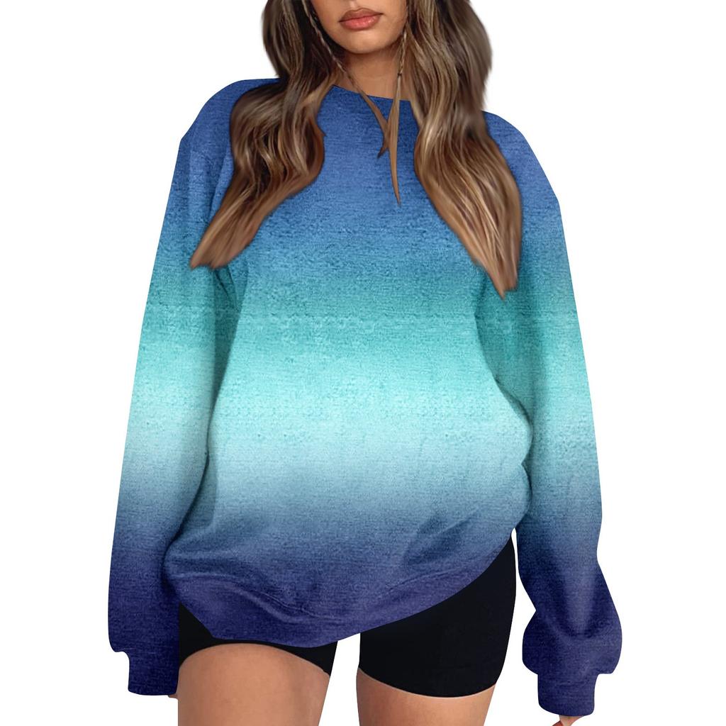 Damskie Topy Damska Bluza z Długim Rękawem Casualowy Okrągły Dekolt Luźny Krój Pulowerowe Polarowe Topy