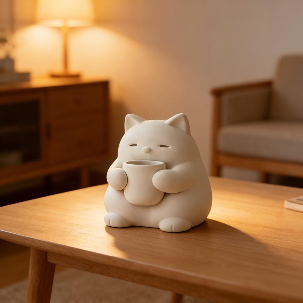 

Modern Cat Sculpture Ornament, Suitable for Christmas, Easter, Valentine s Day, Living Room Decoration, Perfect Gift for Her белый