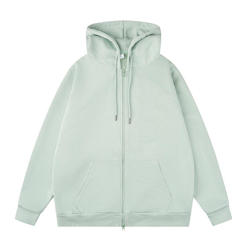 Custom Men's 330g Regular Fit Zip-Up Hoodie with Logo Print