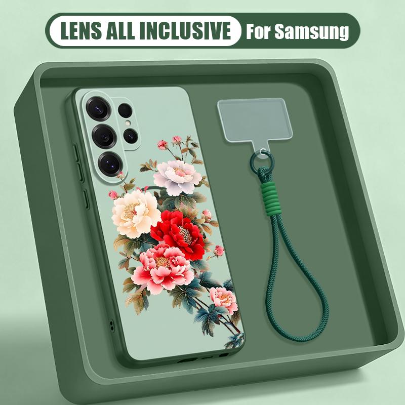 Custodia con Motivo Floreale di Margherita Cartoon per Samsung S26 S25 Ultra S24 S23 FE S22 A15 A16 A17 A35 A36 A37 A54 A55 A56 A57 5G Copertura Ibrida Magnetica Opaca