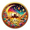 Retro Round Metal Tin Signs Sun And Moon Face Decor Pattern Nostalgic Iron Painting Novelty For Cafe Bar Man Cave Wall Decor