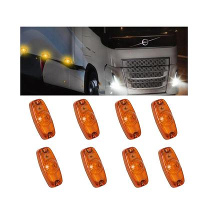 8-Pack Amber 4.5" Marker Lights 24V  Surface Mount LED Trailer Running Lights for Semi Truck, Freightliner Cascadia, RV, UTE, UTV