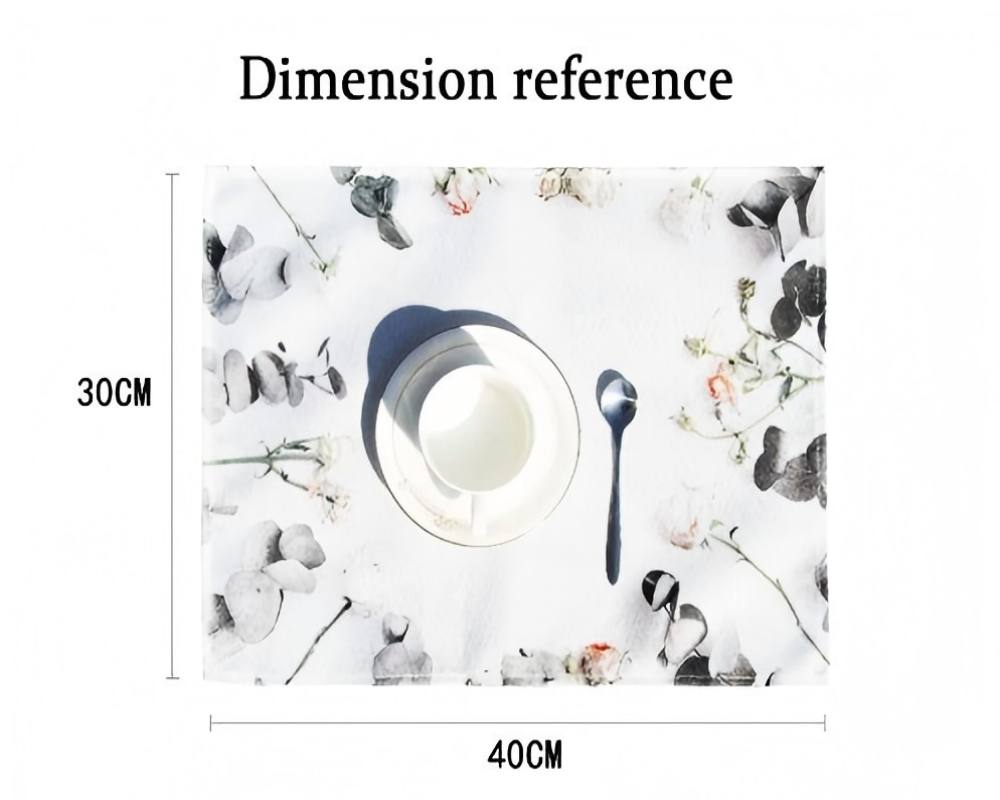 4-Piece Camellia Country-Style Placemats Family Gatherings & Afternoon Tea Table Decor Accessories