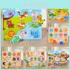 Wooden Educational Puzzle For Kids With Fruits Animals And Numbers For Early Learning