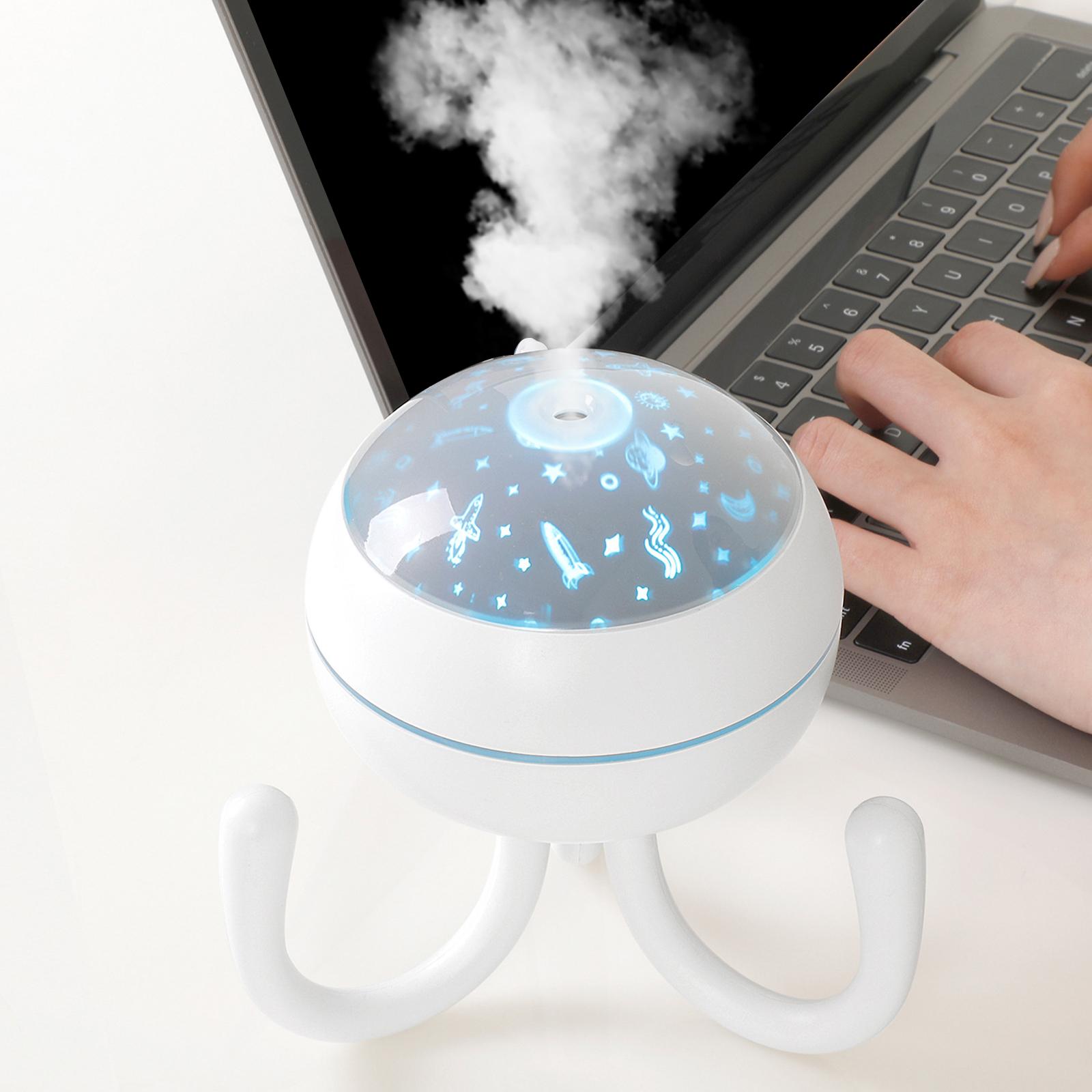 Portable Cool Mist USB Humidifier Air Purifier Ultrasonic Atomizer Waterless Auto Shut-Off for Travel Desk Home Office Baby Room белый