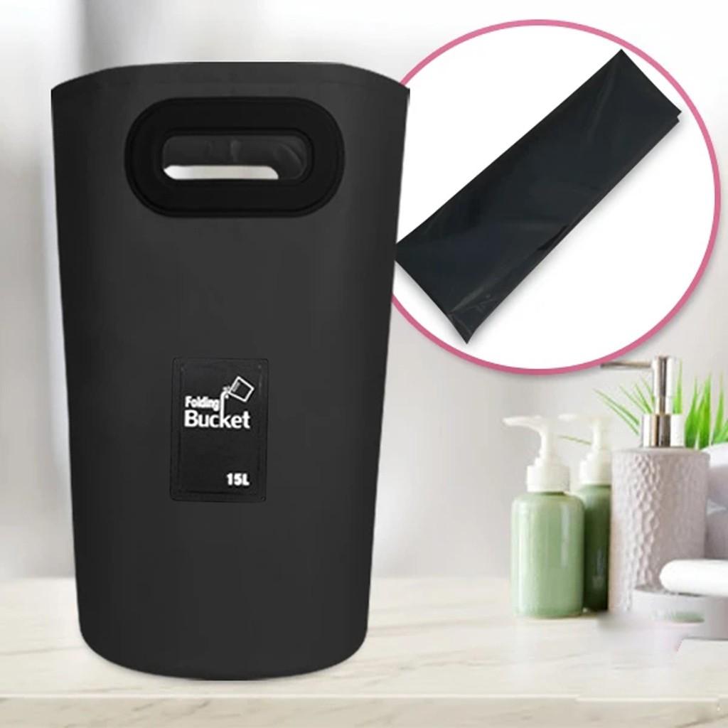 Outdoor convenient folding bucket fishing bucket vehicle folding bucket fish buc чёрный