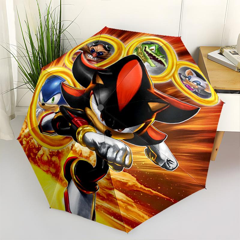 1pc Shadow's Rise Sonic the Hedgehog Automatic Opening and Closing Umbrella - Small Umbrella Suitable for Various Occasions J079