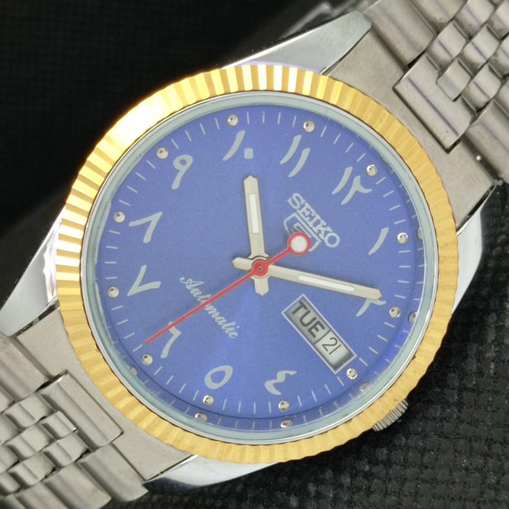 CEAS BĂRBĂTESC AUTOMATIC SEIKO 5 SECOND HAND JAPONIA MECANISM AURIU RAR 575b-a305235-2 SKU575b-a305235
