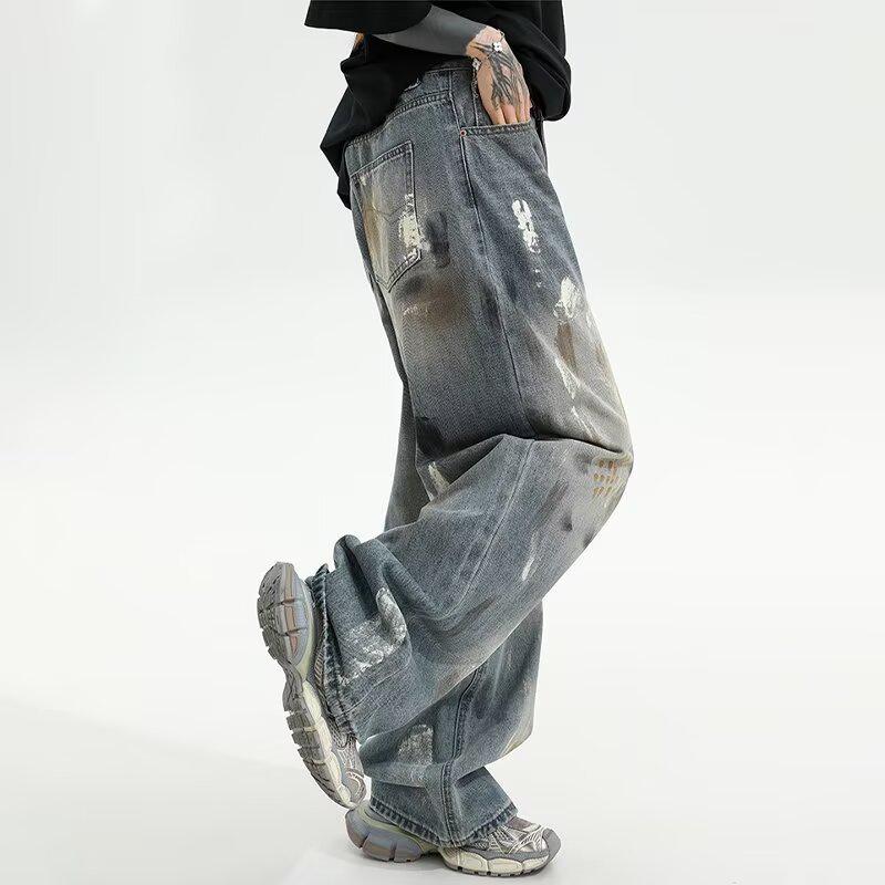 

Женские винтажные джинсы прямого кроя с потертостями - Осенняя коллекция 2024: Свободные, Стройнящие, Брюки в пол 3XL