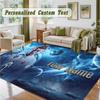 Crystal Velvet Square Rug Custom NameCristiano Ronaldo Pattern Non Slip Home Floor Decor Rug