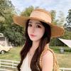 Summer Fashion Straps Bow Women Straw Hat Seaside Vacation Sunscreen Sunshade Foldable Beach Hat Women