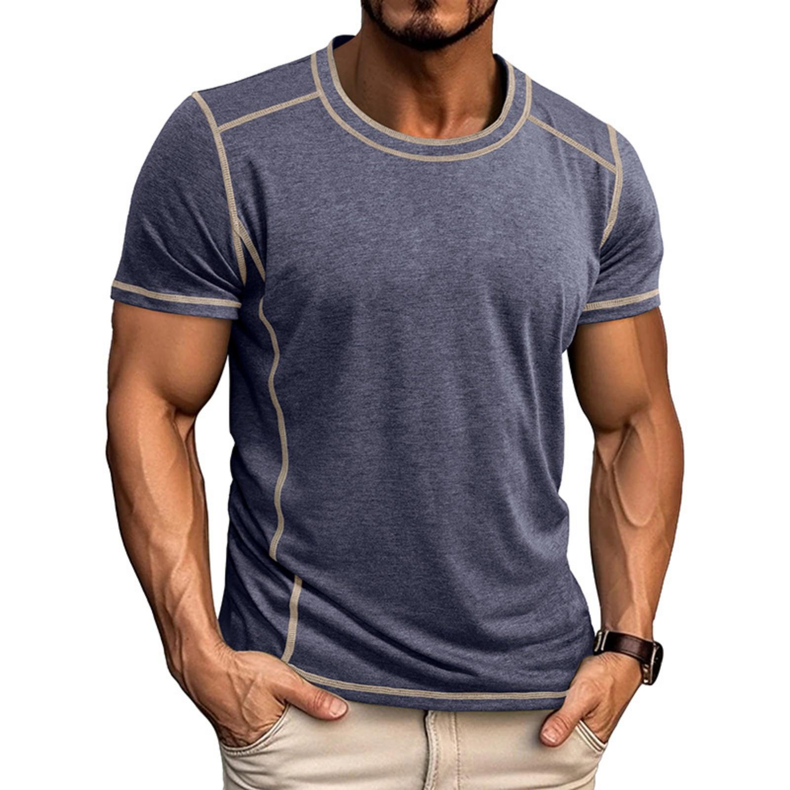 

Men s Short Sleeve Collar T-shirt Casual Lapel Top XXL Темно-синій