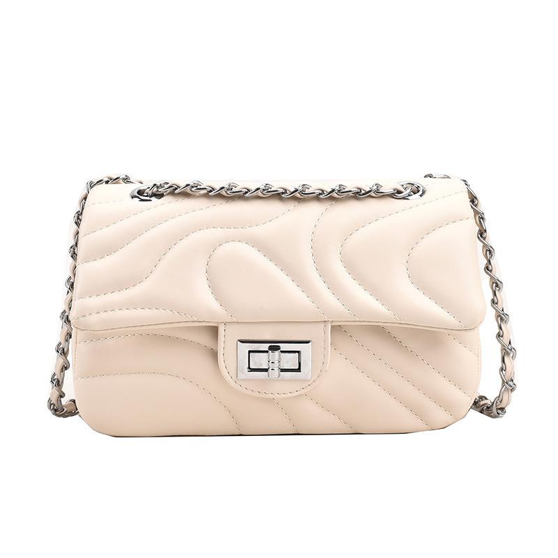 

Niche original design irregular embroidery thread flower chain small square bag high quality leather bag белый