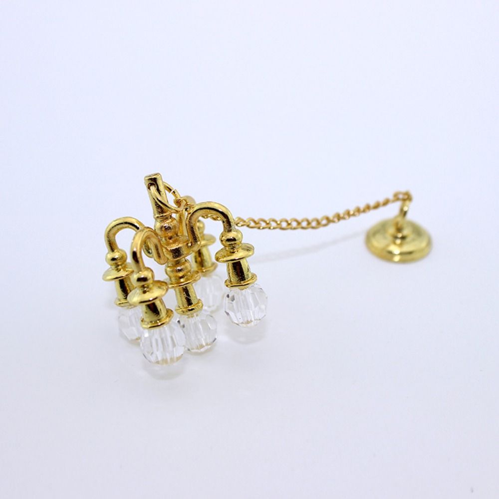 1:12 Scale Miniature Vintage Chandelier Gold/silver Crystal Light Model  Doll House Accessories