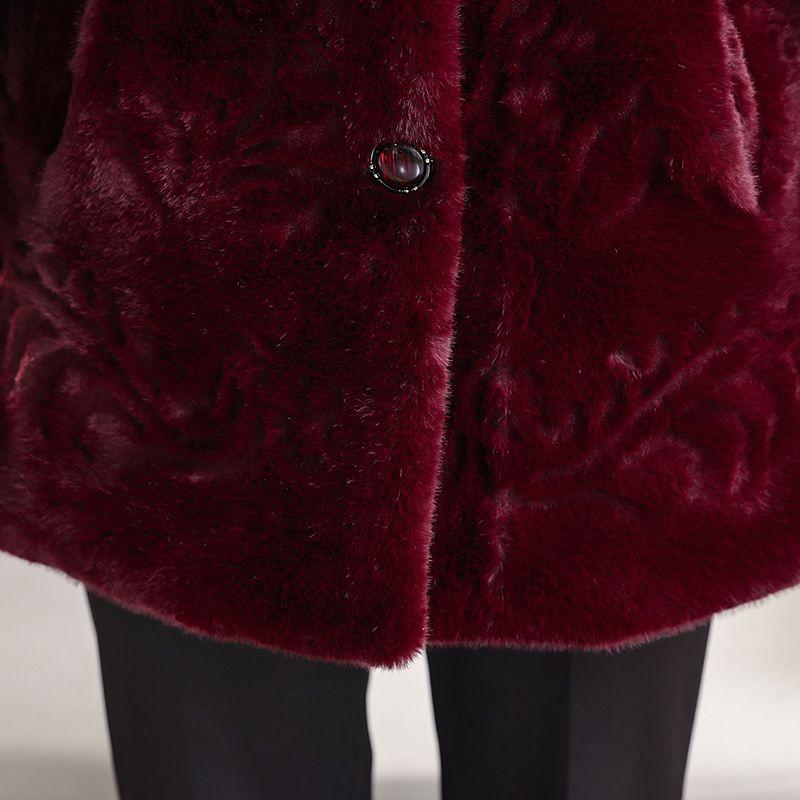 Thick Warm Winter Coat for Senior Women Luxury Fur Lined Jacket Fashionable Outfit for Elderly Ladies