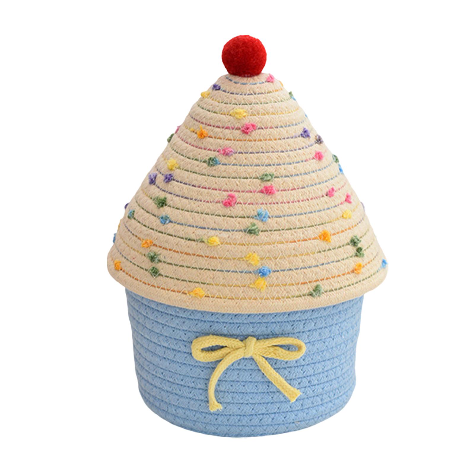 2025 Новая корзина для хранения Милая настольная коробка для хранения мелочей и косметики Подарочная корзина для мелких вещей Плетеная вручную настольная органайзер 1570₽