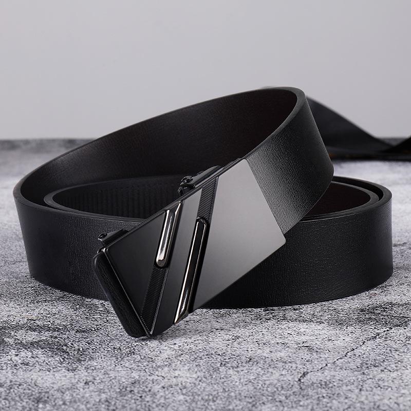 

Мужской автоматический кожаный ремень без зубцов - Модный молодежный деловой повседневный ремень на талию в корейском стиле 130cm
