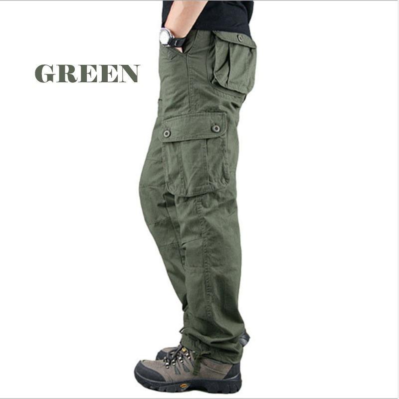 

Spring Autumn New Multifunctional Al Pants Cotton Classic Cargo Pant Multi Pocket Casual Work Pants 3XL зелений