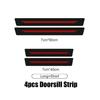 Carbon Fiber Leather Car Door Sill Cover Protector Sticker Trim Accessories Red