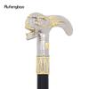 Gouden Witte Schedel Hoofd Wandelstok Mode Decoratieve Wandelstok Heer Elegant Cosplay Stafknop Kromstaf 90cm