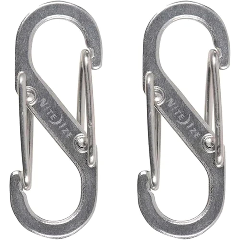 Nite Ize S-Biner Stainless Steel Carabiner #0.5 Pack of 2 Silver