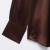 2025 Spring Women's Elegant Silk Satin Lapel Shirt - Casual, Loose Fit