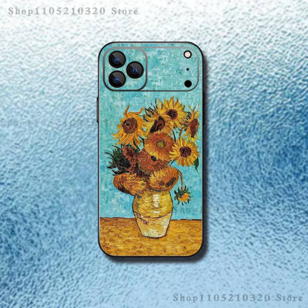 Sunflower Art V-Van G-Gogh Phone Case For iPhone 17,16,15,14,13,12,11,Pro,Max,Plus,E,Air,Mini Protective TPU Cover
