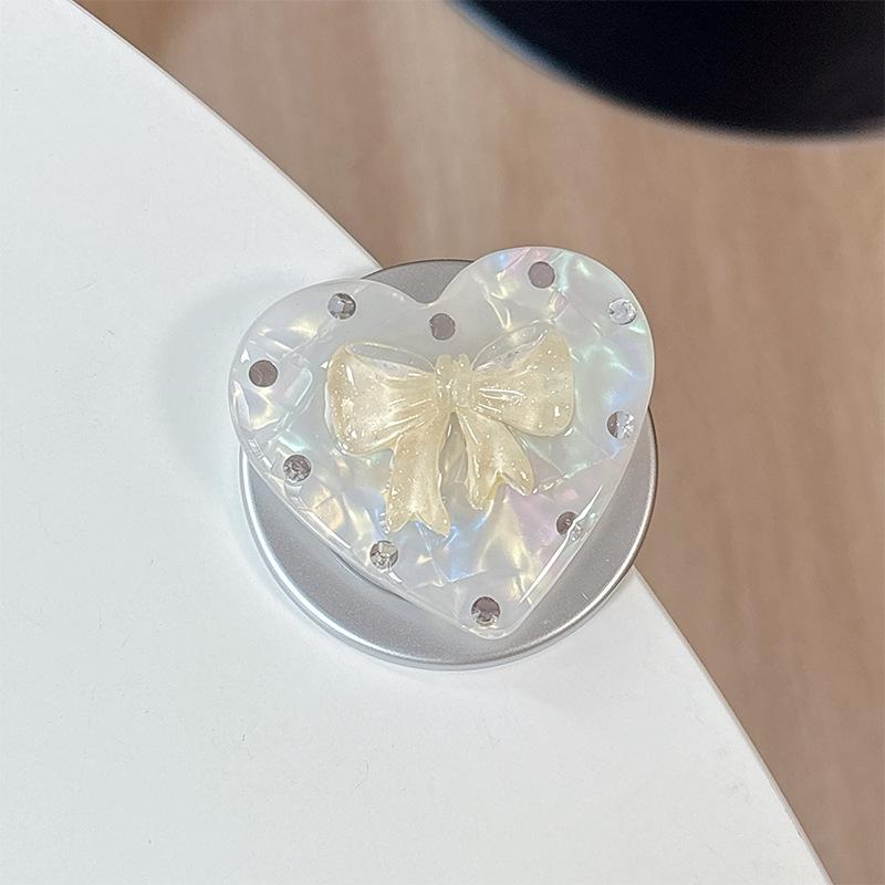 Simple Shell Pattern Colored Bow Mobile Phone Airbag Bracket Wind Ring Girl Small Gift