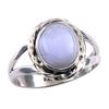 Natural Blue Lace Agate Gemstone 925 Solid Sterling Silver Jewelry Ring S.6 B9t13