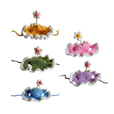 Decorative Pet Hat Dog Cats Headgear Birthday Costume Crocheted Hat Knitted Flower Dog Christmas Hat