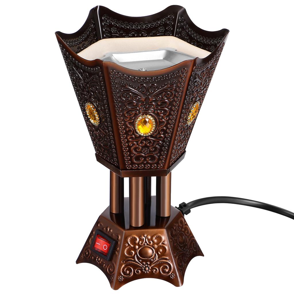 Exquisite Arabic Style Tower Incense Burner Classical Metal Electric Incense Burner For Home Hotel Ornament Decoration US Plug