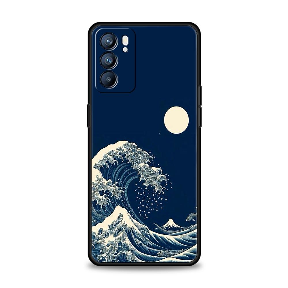 Fashion Great Blue Wave Phone Case For Oppo Reno13 Reno12 Reno11 F Reno10 Pro A54 5G Find X5 A53 A52 A9 A17 4G A79 A80 A98 Cover