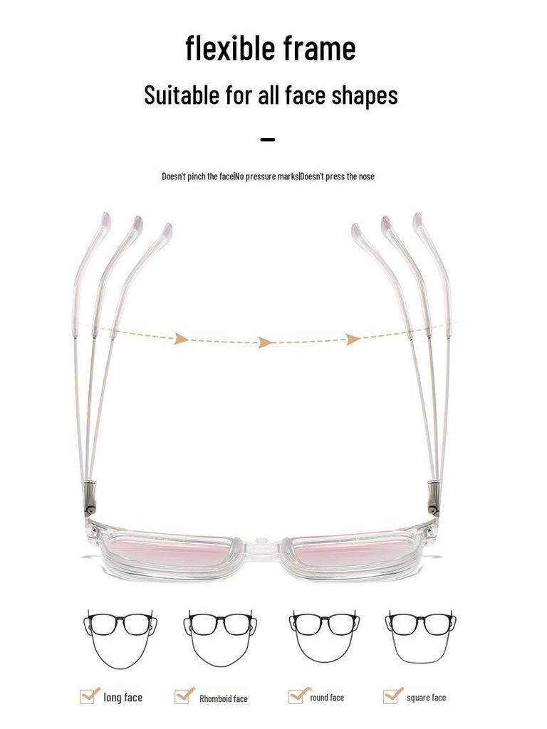 2181 Women's Polarized Magnetic Clip-On Dual-Use Prescription Glasses and Blush Gradient Sunglasses