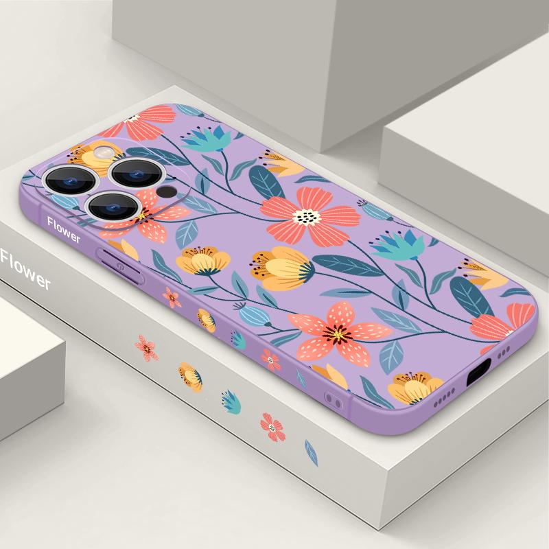 Ударопрочный чехол с цветочным принтом для iPhone 16 15 Pro Max 14 Plus 13 12 Mini 11 — фото 11