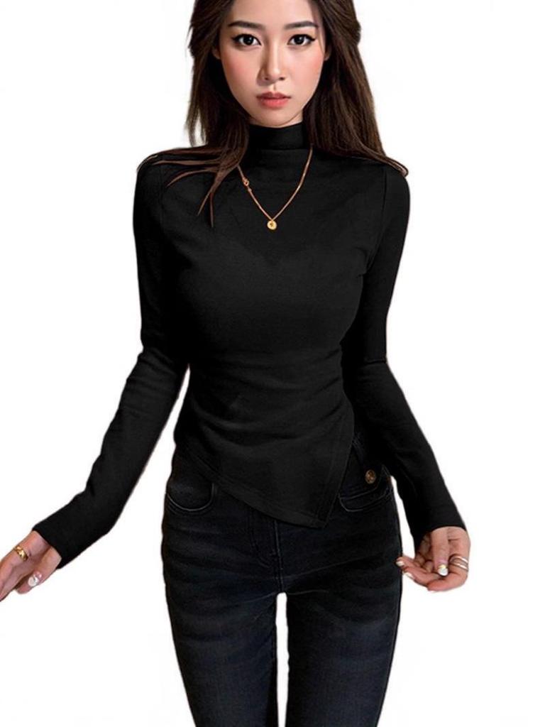 Women's Slim Fit Irregular Long Sleeve Top