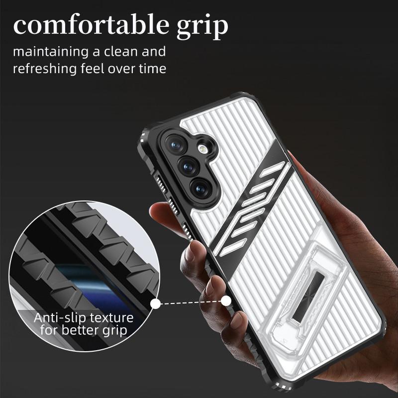 for Samsung galaxy A35 A55 5G shockproof phone case with invisible stand camera protection