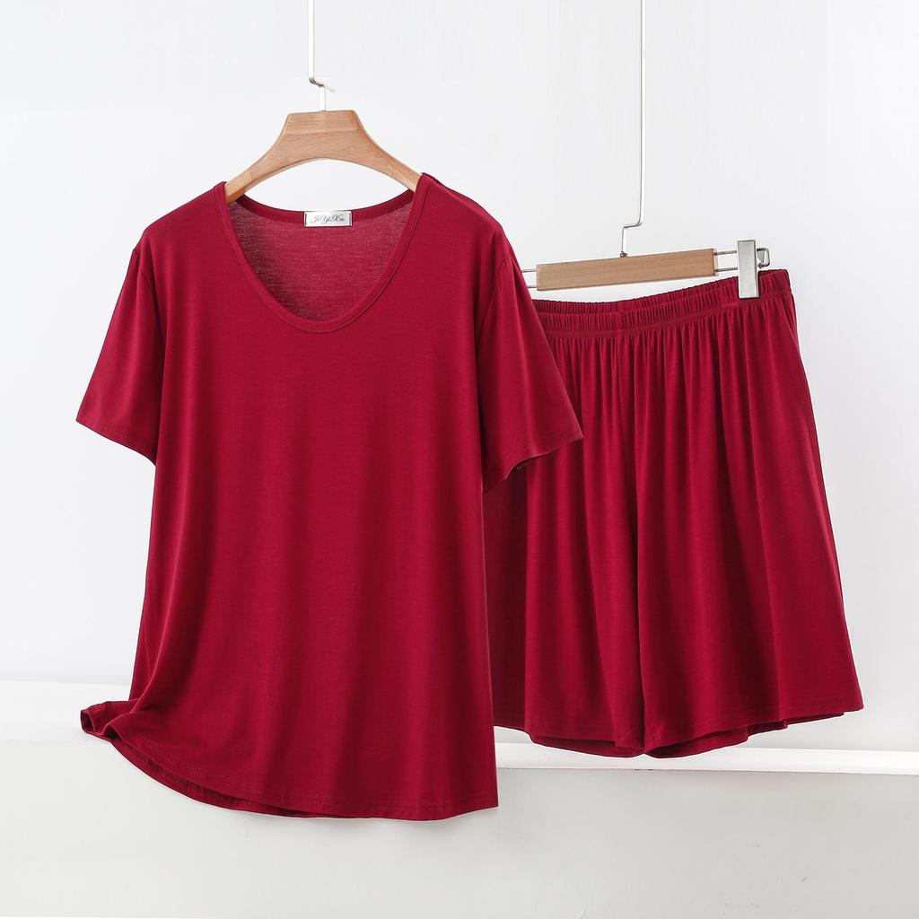 Women's Summer Short-Sleeve Suit: Modal T-Shirt & Slim Shorts Two-Piece Set - Casual, Sporty, Outdoor, or Loungewear