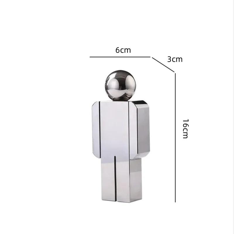Crystal Man Statue Transparent Figure Sculpture Glass Handicraft Ornaments Cartoon Character Figures Home Decor Accessories