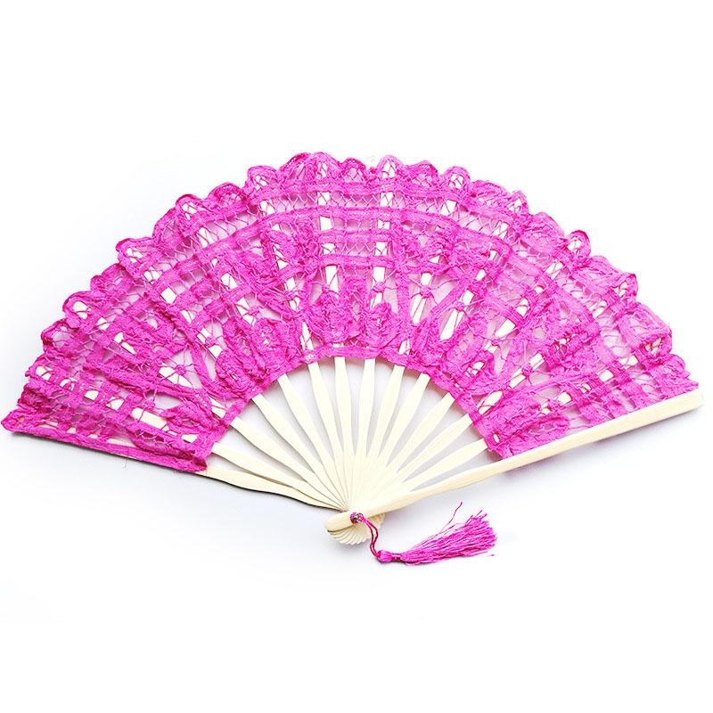 Retro Lace Fan Dance Women Performance Photography Photo Props 27cm Court Vintage Bamboo Folding Hand Fan Chinese Dance Fan
