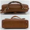 OLD GUCCI Bamboo 2way Handbag Shoulder Crossbody Bag Top-Handle Brown Gold Hardware Leather