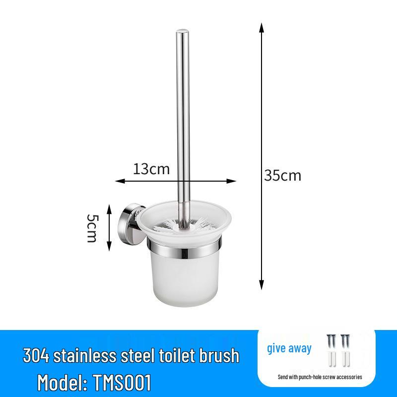 304 Stainless Steel Bathroom Rack Set: Towel Rack, Toilet Triangle Rack, Paper Holder, Storage Hanger