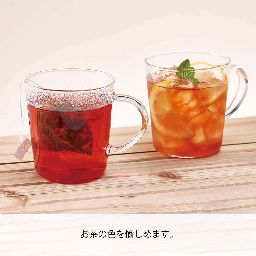 HARIO Straight Set of Microwave and Dishwasher Made in Mug, 2, 300ml, Coffee/Tea Glasses, Safe, Heat-Resistant Glass, Japan, SRM-1824