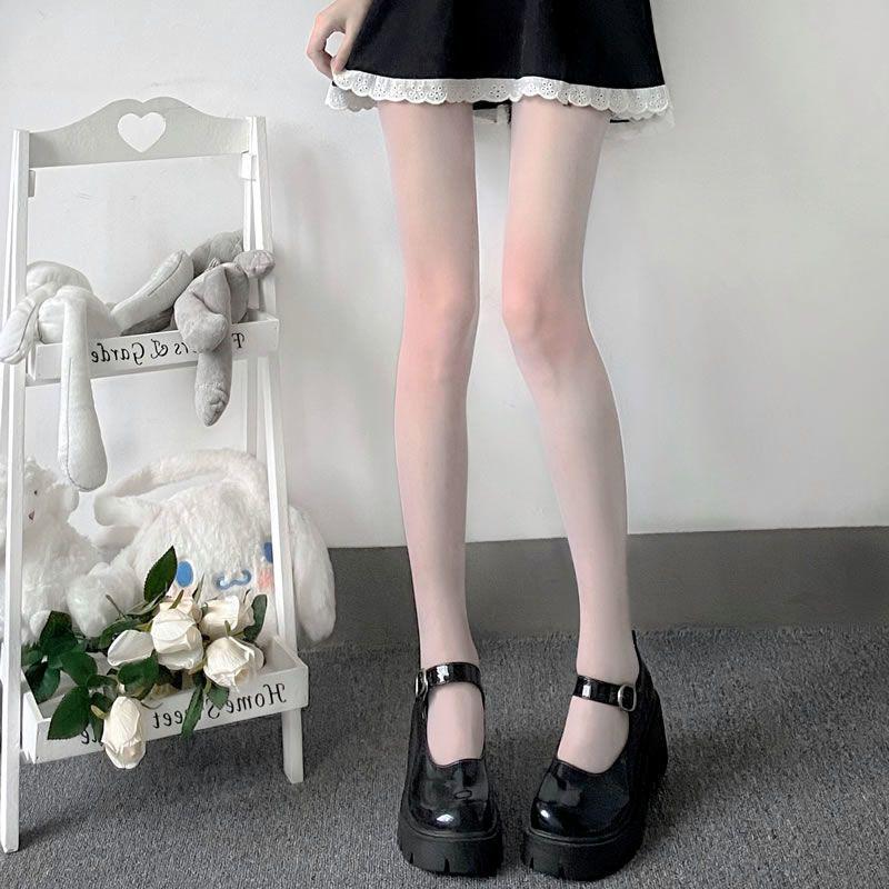 Ultra-Thin Polka Dot Pantyhose: Red Heart Black Silk Japanese Style