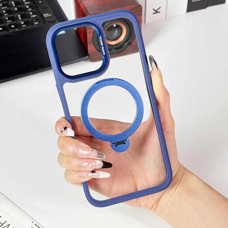 For IPhone 17pm Transparent Protective Case Holder for Apple 16/14 Anti Drop Magnetic Suction All Inclusive Phone Case Ins Style
