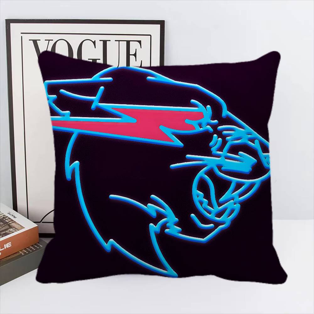 Game Blogger M-MrBeast Vintage Pillow Case Square Pillow Bedroom Sofa Leisure Comfort Cushion Car Home Decoration
