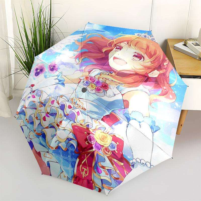 1pc Love Live! Umi Sonoda Outdoor Umbrella - Automatic Opening/Closing, Portable 3-Fold Design, 8-Rib Iron Frame, Perfect Gift for Fans, Travelers, Da