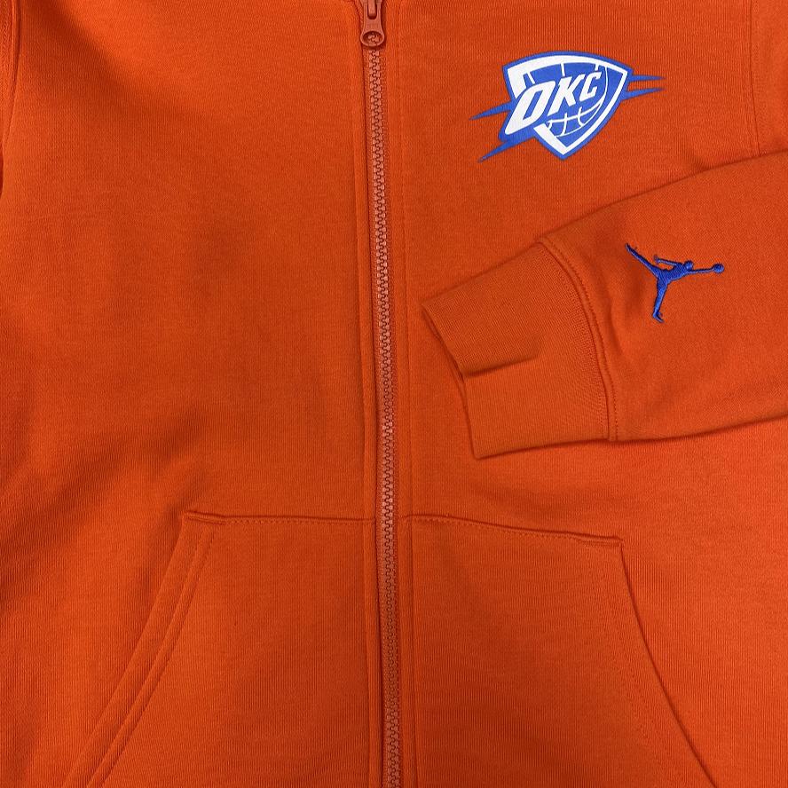 Nike X NBA Collaboration Jacket Oklahoma City Thunder Hooded Casual Long Sleeve Kids Jackets Orange 3Y2B7FELQ-THU