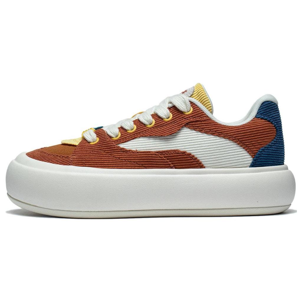 New LiNing Puff Platform Anti Slip Wear Resistant Low Top Casual Shoes Women's Brown Blue AZGT092-1
