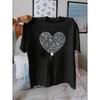 Miłość nadruk plus size damski T-shirt z okrągłym dekoltem lato casual moda uliczna damski Joker koszulka z krótkim rękawem